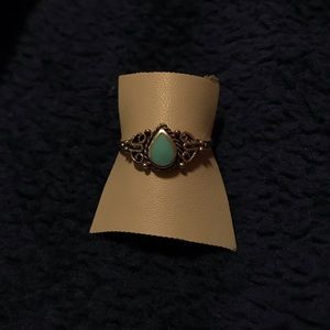 Turquoise teardrop ring